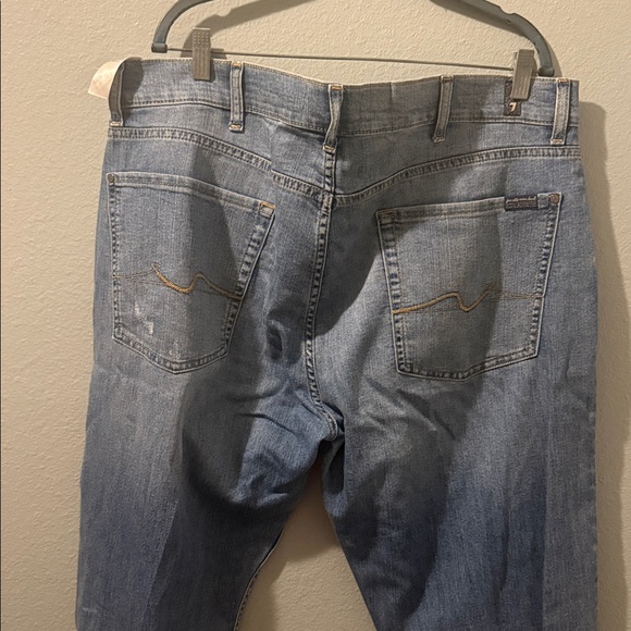 7 For All Mankind Light Blue straight Jeans size 38” - Picture 3 of 3
